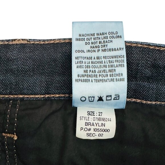 Joe's Jeans Women's Size 27 Braylin Straight Slim Leg Dark Wash Blue Jeans - Picture 7 of 7